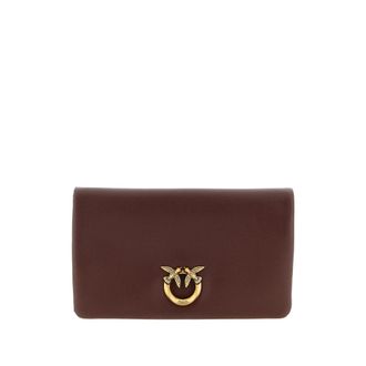 Pinko Love Click Padded Birds Leather Clutch Bag