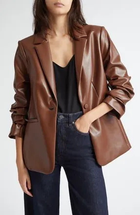 Cinq &agrave; Sept Kylie Faux Leather Jacket in Espresso at Nordstrom Rack, Size 2