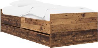vidaXL Estructura De Cama Con Almacenamiento Madera Envejecida Vidaxl