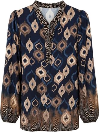 2-Biz Blouses - Dames - Blouses - Blauw - L - Overhemden