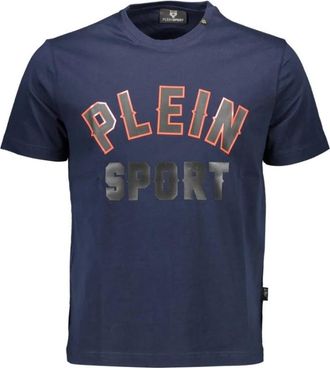Plein Sport Cotton T-Shirt - Heren - Sportshirts - Blauw - XL - Katoen - Fitness