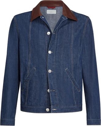 Brunello Cucinelli Vintage Denim Bomber Jacket