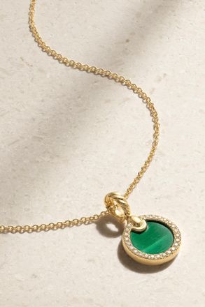 David Yurman Collana In Oro 18 Carati Con Malachite E Diamanti Elements
