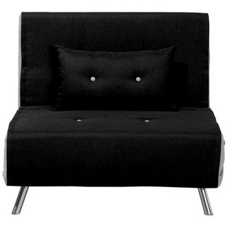 Beliani Beliani - Sof&aacute; Cama Tapizado En Tela Negro Cama Individual Plegable Silla Cama Farris
