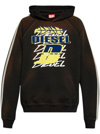 Diesel S-Roxt-Hood-Stripe hoodie - men - Cotton - S - Black
