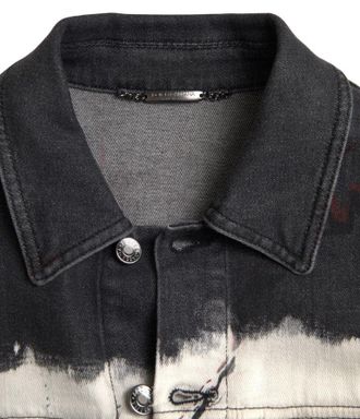 Dolce & Gabbana Mens Multicolor Cotton Collared Denim Jacket Elastane Clothing