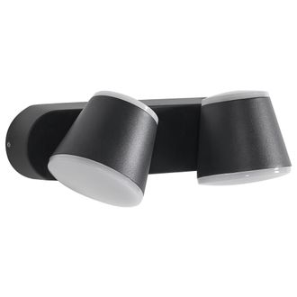 Beliani L&aacute;mpara Led Para Pared De Exterior De Metal Aluminio Estilo Moderno Negro Tenorio
