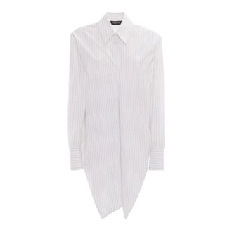 Fabiana Filippi Camicia motivo incrociato davanti in popeline rigato - female - Fabiana Filippi - Shirts - White - S - Blouses & Shirts