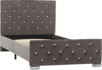 vidaXL Estructura De Cama Sin Colch&oacute;n Terciopelo Gris 90x200 Cm Vidaxl