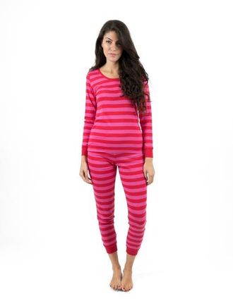 Leveret Womens Cotton Striped Matching Family Pajamas in Red & Pink at Nordstrom, Size X-Large