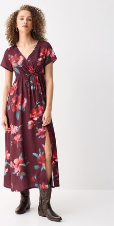 Twik Womens Crossover neckline crepe maxi dress