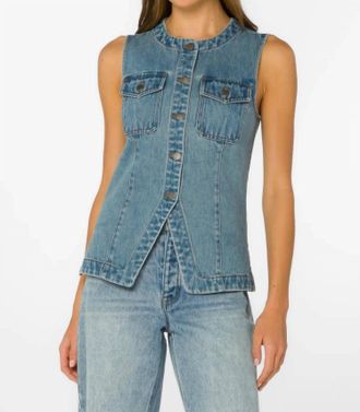 Velvet Heart Ideline Denim Vest In Blue
