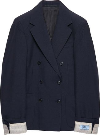 Prada Blazer doppiopetto in mohair - Blu