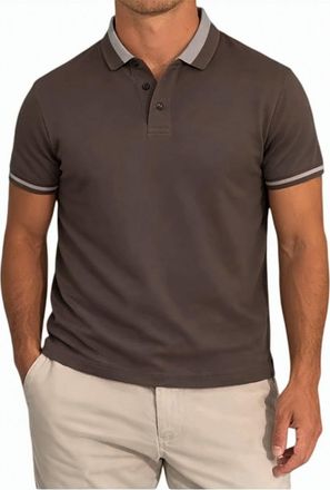 Emporio Armani Brown Cotton Piquet Classic Polo Shirt