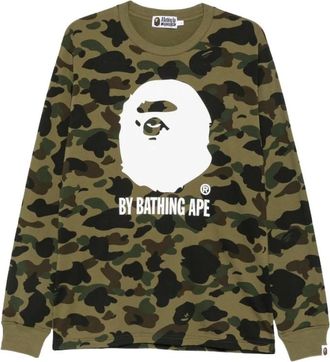 A Bathing Ape A Bathing APE - 1st Camo Long Sleeve Tee - Heren - Tops - Groen - Maat: XL Katoen