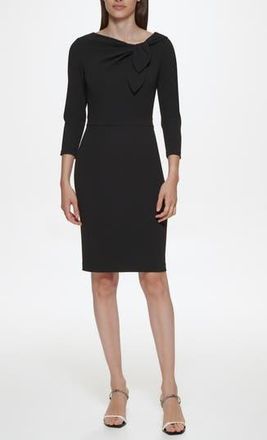 Calvin Klein Side Bow Sheath Dress in Black at Nordstrom Rack, Size 10