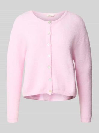 American Vintage American Vintage Strickjacke aus Woll-Mix mit Rundhalsausschnitt Modell VITOW in Hellrosa Melange, Gr&ouml;&szlig;e M