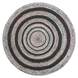 Jonathan Y Designs Abyss Braided Bohemian Coastal Round Jute Round Area Rug in White/multi at Nordstrom, Size 4Ft 0In X 4Ft 0In