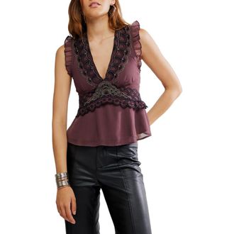 Free People Dream On Beaded Tank in Chocolate Combo at Nordstrom Rack, Size X-Small