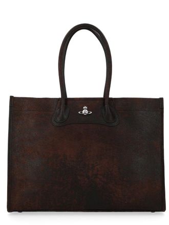 Vivienne Westwood Brown Troy Lamb Leather Tote Bag