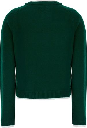 Semicouture Womens Knit Top Wool-Cashmere Green Tops