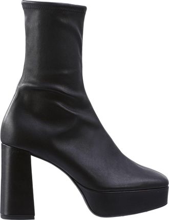 H&ouml;gl Black Cora Sleek High Block Heel Leather Ankle Boots