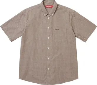 SUPREME SS26 Gingham S/S Shirt Brown SUP-SS26-356-BRN