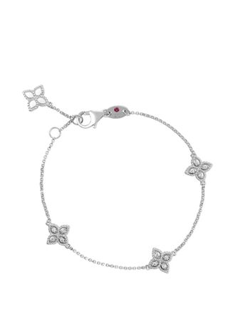 Roberto Coin Bracciale in oro bianco 18 carati e diamanti Princess Flower - Argento