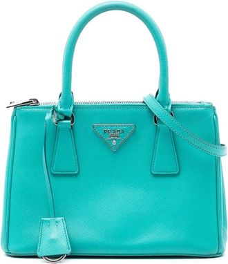 Prada Pre-owned Handbags, female, Blue, Size: ONE SIZE Pre-owned Top Handle Satchel