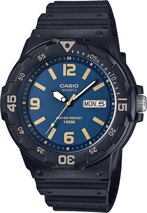 Casio STANDARD Series waterproof Rose Gold Blue Analog MRW-200H-2B3