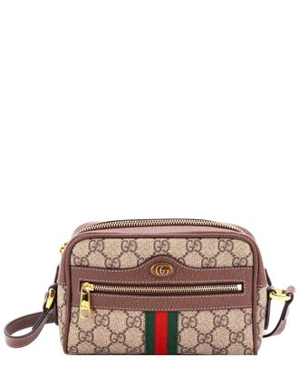 Gucci Brown Gg Coated Canvas Ophidia Shoulder Bag Mini (Authentic Pre-Loved)