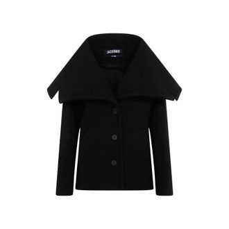 Jacquemus Black Virgin Wool Le Caban Caruso Coat-Donna