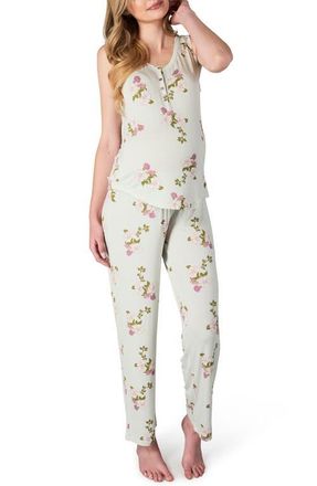 Everly Grey Joy During & After 2-Piece Maternity/Nursing Sleep Set in Peony at Nordstrom, Size X-Small