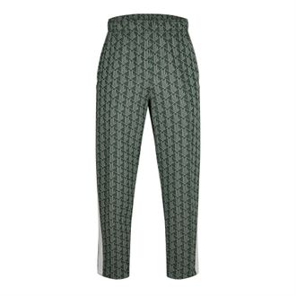 Lacoste Mens Geometric Patterned Regular Fit Track Pants in Green/Wood - Size X-Small