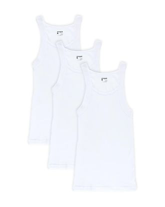 Papi Mens 3-pack Cotton Square Neck tank top and cami shirts, White, M UK