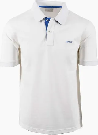 GANT Mens GANT CONTRAST PIQUE POLO EGGSHELL - White - Size: 38