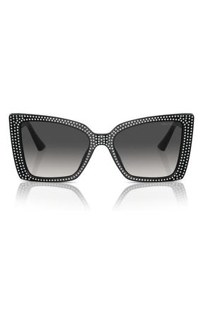 Jimmy Choo London 54mm Gradient Butterfly Sunglasses in Black /Gradient Grey at Nordstrom