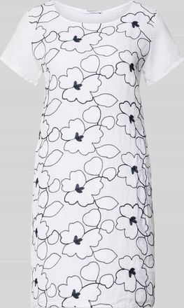 Zabaione Minikleid aus Leinen-Mix im Allover-Look Modell No44vaa in Weiss, Gr&ouml;&szlig;e XXL