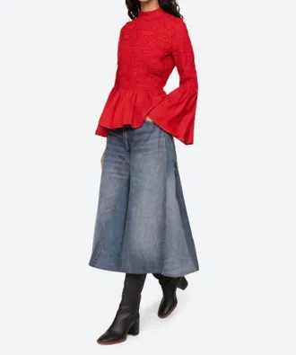 Sea New York Imogen Long Sleeve Top In Red