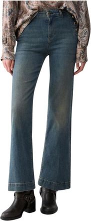 Liu Jo Jeans, Dames, Blauw, W28, Katoen, Uf 6093 D0328 Flared Jeans