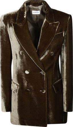 P.A.R.O.S.H. Velvet Double-Breasted Viscose Silk Jacket