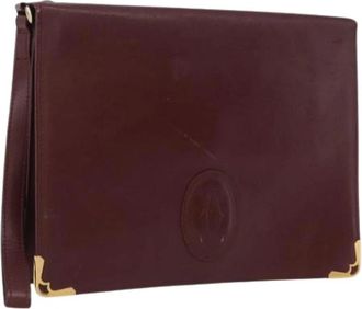 Cartier Pre-owned Leren Clutch - Dames - Vintage Clutch - Rood - ONE Size - Leer - Vintage