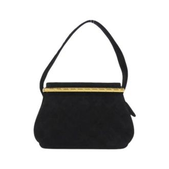 Chanel Pre-owned Vintage Handtas van Su&egrave;de - Dames - Pre-owned - Zwart - Maat: ONE Size Su&egrave;de