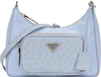 Prada Schoudertassen - Dames - Schoudertassen - Blauw - ONE Size - Leer - Tassen