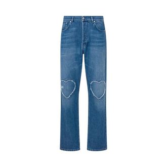 Moschino Straight Jeans, male, Blue, Size: XL Cotton Denim Pants