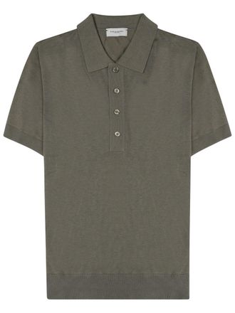 Paolo Pecora Silk-Cotton Blend Polo Shirt With Classic Collar And Ribbed Cuffs