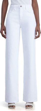 Lafayette 148 New York Wyckoff Wide Leg Jeans in Washed Plaster at Nordstrom, Size 27