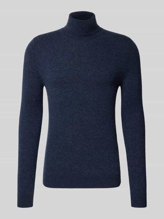 Mc Neal Regular Fit Rollkragenpullover aus Woll-Mix mit Kaschmir-Anteil in Marine Melange, Gr&ouml;&szlig;e M