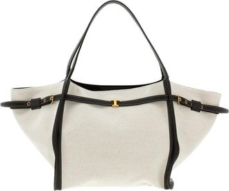 Tod's T Timeless Tote Bag - Dames - Shoppers - Wit - ONE Size - Linnen - Tassen
