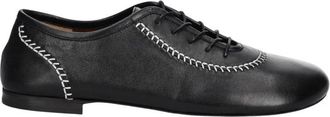Wales Bonner Veterschoenen met contrasterende stiksels - Dames - Veterschoenen - Zwart - 40 EU - Leer - Schoenen